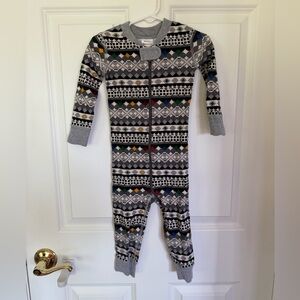 Hanna Andersson Gray and Black Nordic Footless Pajamas - Size 2t